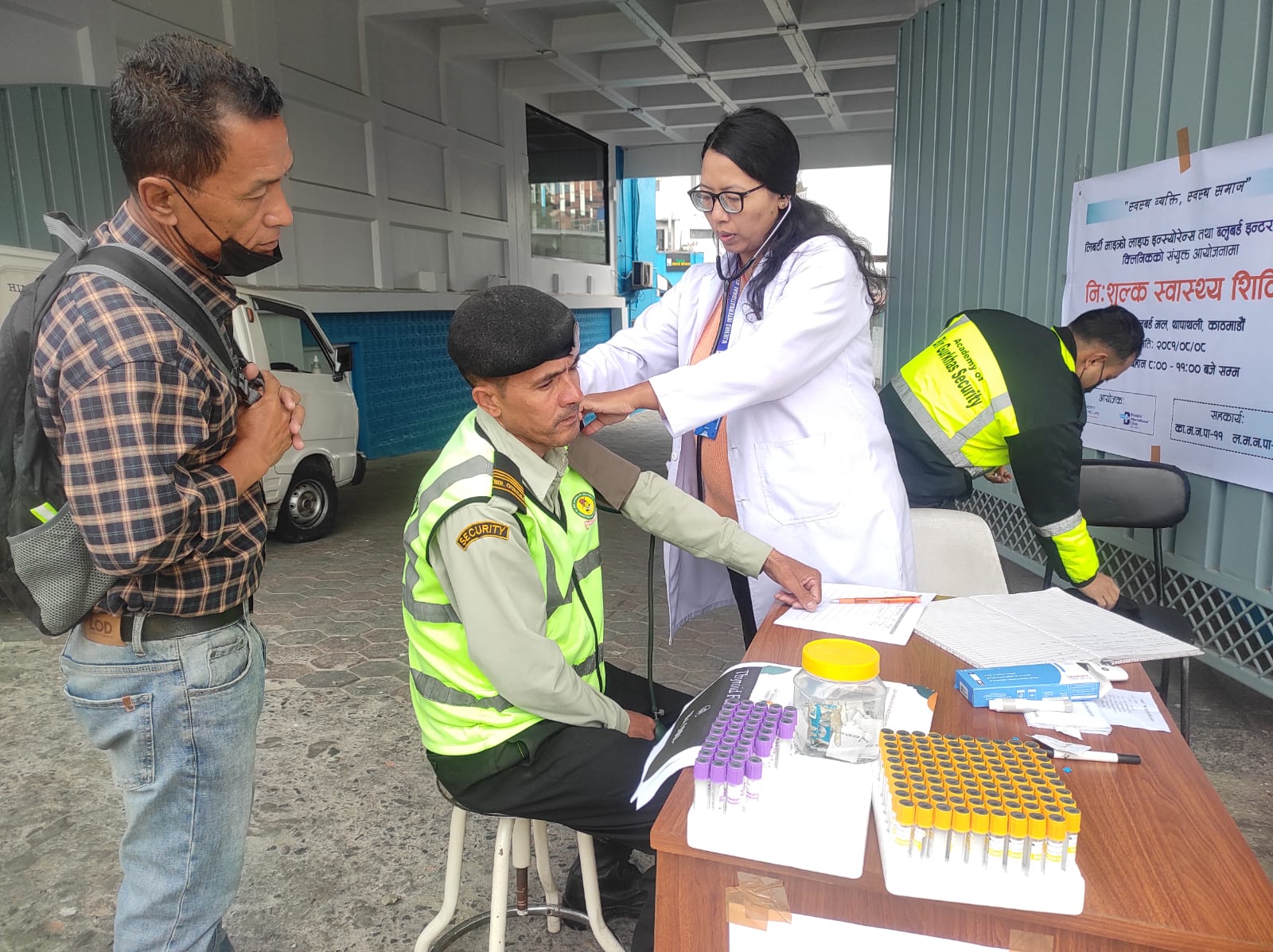 Free Heath Camp Organized by joint effort of Bluebird Clinic and Liberty Micro Life