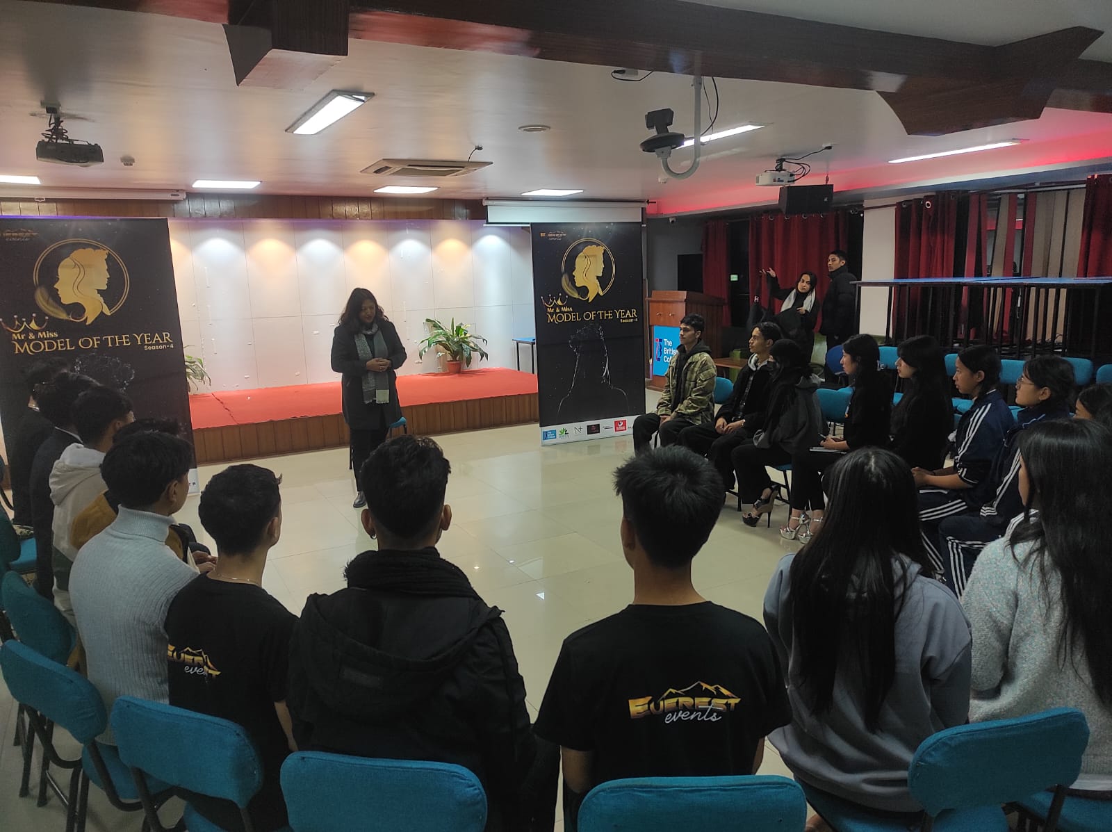 Insurance awareness session at British college with Fashion event participants.